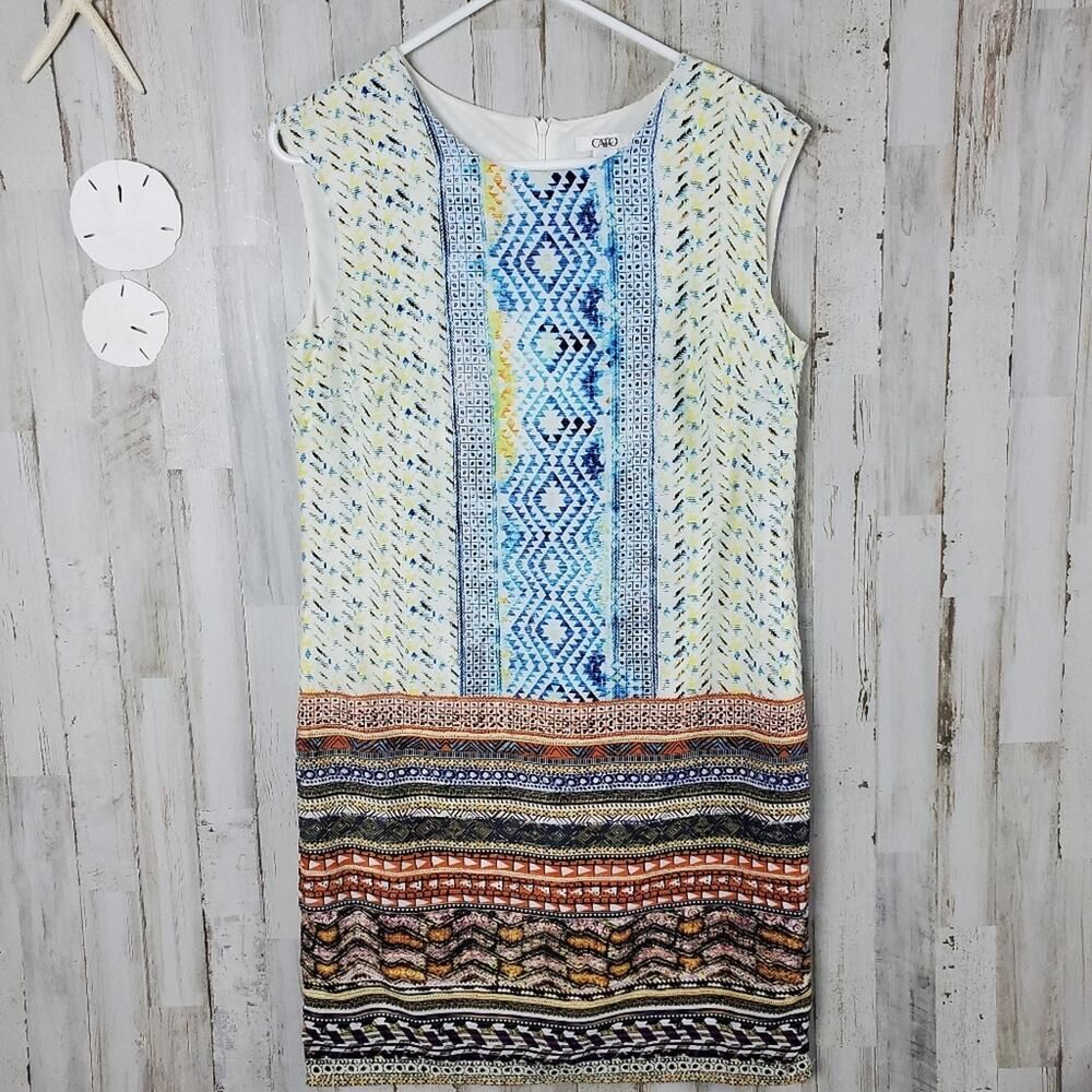 Cato Shift Sleeveless Dress Multicolored Size Small